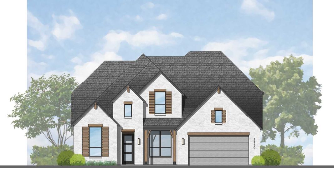 Representative rendering of the exterior for the Leyland Plan by Highland Homes (Image 29).