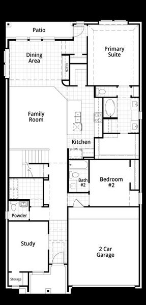 2D floor plan layout of this home in Treeline, Justin, TX (Image 4).