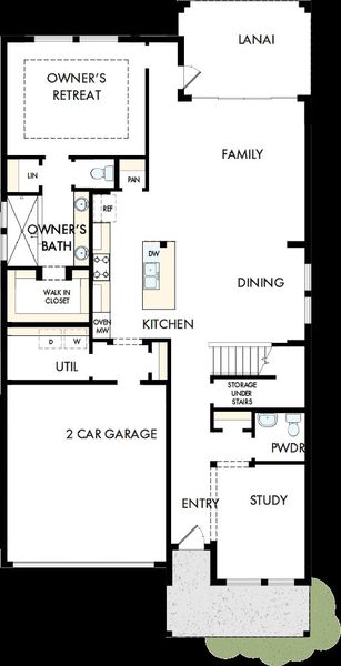 2D floor plan layout of this home in Oakfield at Mount Dora Cottage Series, Mount Dora, FL (Image 4). 2D floor plan layout of this home in Oakfield at Mount Dora Cottage Series, Mount Dora, FL (Image 4).