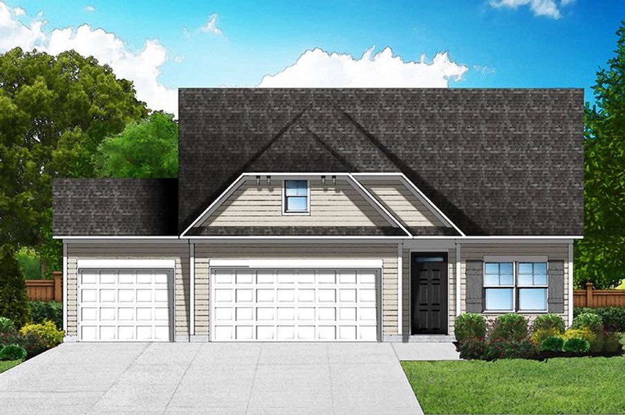 Elevation B - 3rd Car Garage