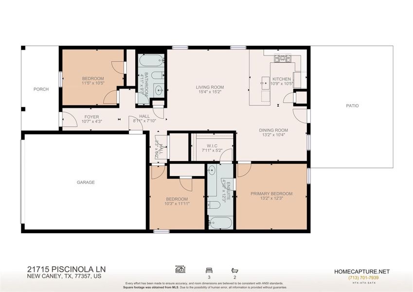 2D floor plan layout of this home in Tavola, New Caney, TX (Image 5).