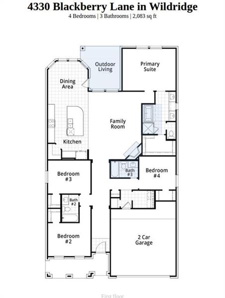2D floor plan layout of this home in Wildridge, Oak Point, TX (Image 2).