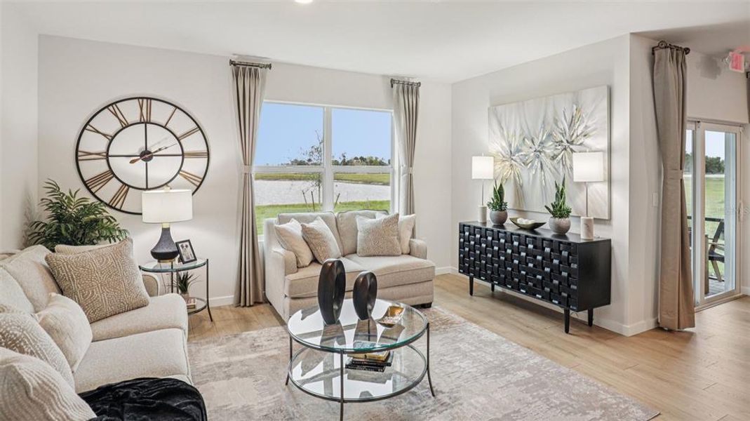 Furnished interior view inside a new home in Seagrass - Express & Tradition, Punta Gorda (Image 25). Furnished interior view inside a new home in Seagrass - Express & Tradition, Punta Gorda (Image 25).