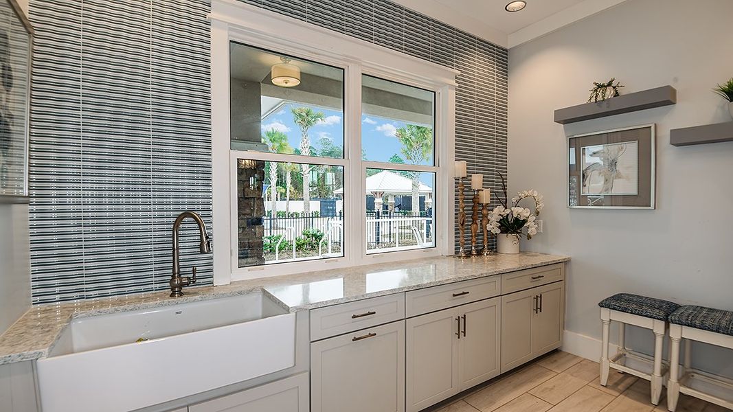 Furnished interior view inside a new home in Cherry Elm at SilverLeaf, St. Augustine (Image 18). Furnished interior view inside a new home in Cherry Elm at SilverLeaf, St. Augustine (Image 18).
