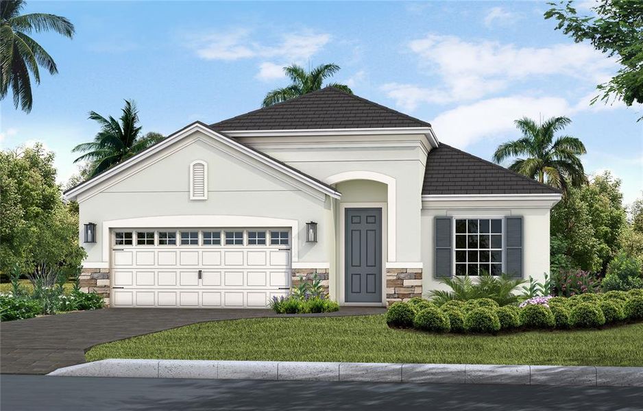 Front exterior of a new home in , Englewood, FL, highlighting curb appeal (Image 1). Front exterior of a new home in , Englewood, FL, highlighting curb appeal (Image 1).