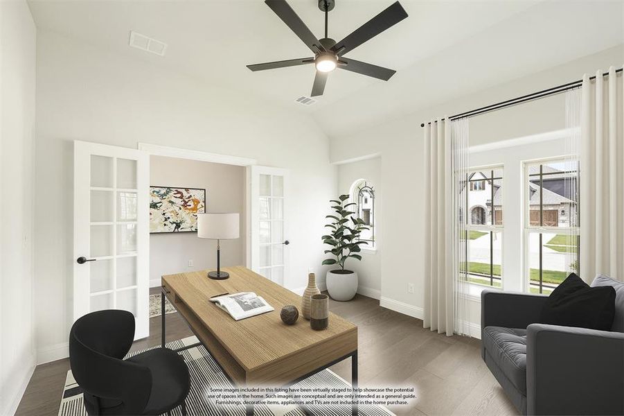 Furnished interior view inside a new home in Painted Tree Woodland District 50, McKinney (Image 7). Furnished interior view inside a new home in Painted Tree Woodland District 50, McKinney (Image 7).