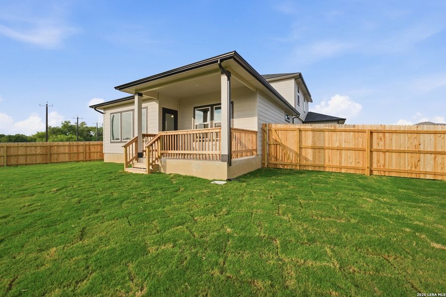 Exterior details and patio area of a home in Garden Grove, San Antonio (Image 23).