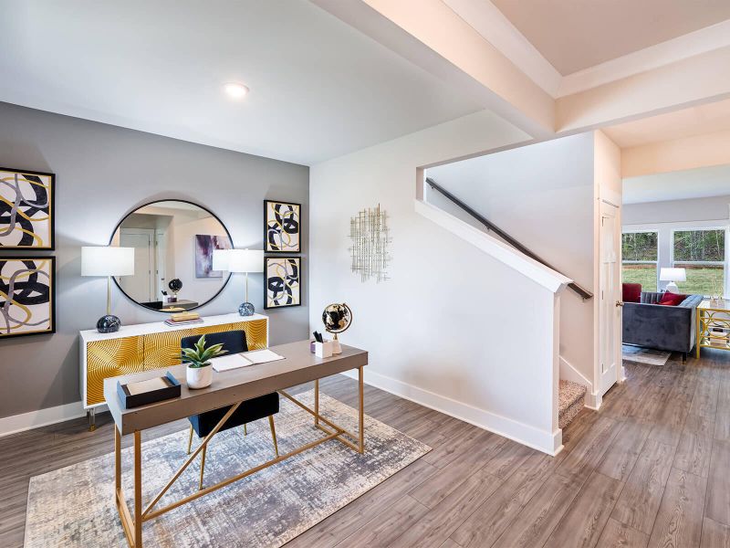 Furnished interior view inside a new home in The Coves at Lakes of Cane Bay II, Summerville (Image 13). Furnished interior view inside a new home in The Coves at Lakes of Cane Bay II, Summerville (Image 13).
