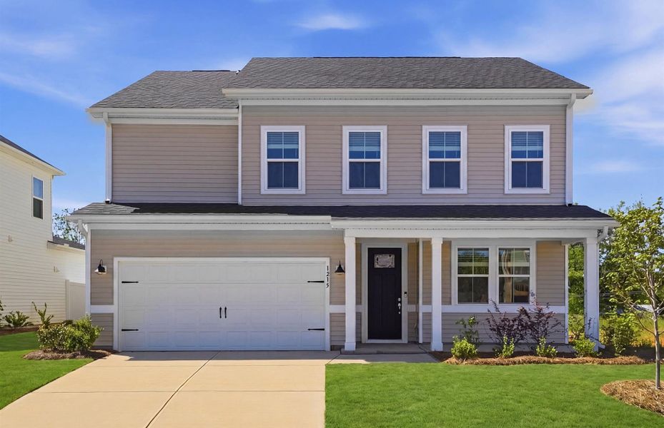 Front exterior of a new home in Fox Hollow, Spartanburg, SC, highlighting curb appeal (Image 20). Front exterior of a new home in Fox Hollow, Spartanburg, SC, highlighting curb appeal (Image 20).