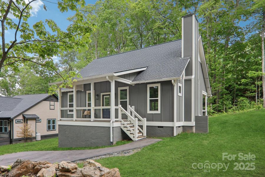 Front exterior of a new home in , Maggie Valley, NC, highlighting curb appeal (Image 2).