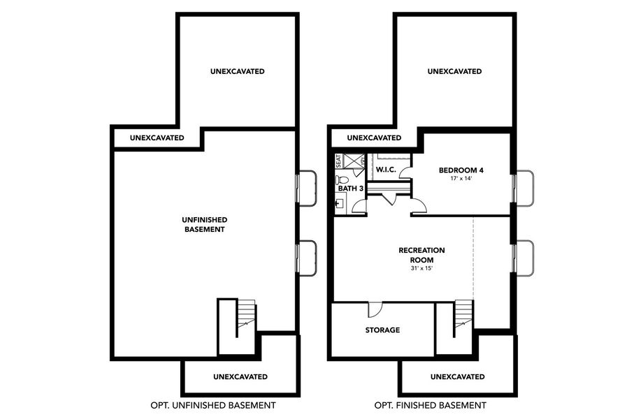 2D floor plan layout for the Luna by Brightland Homes in Windler Single Family Homes, Aurora, CO (Image 3).