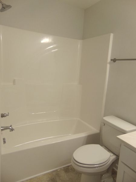The second bath has a shower, tub combo and comes with a sleek modern sink The second bath has a shower, tub combo and comes with a sleek modern sink