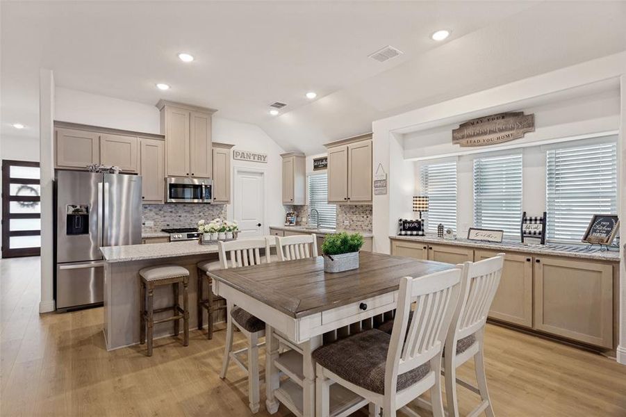 Dining area with additional storage space