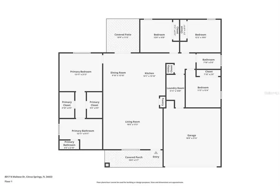 2D floor plan layout of this home in , Citrus Springs, FL (Image 5). 2D floor plan layout of this home in , Citrus Springs, FL (Image 5).