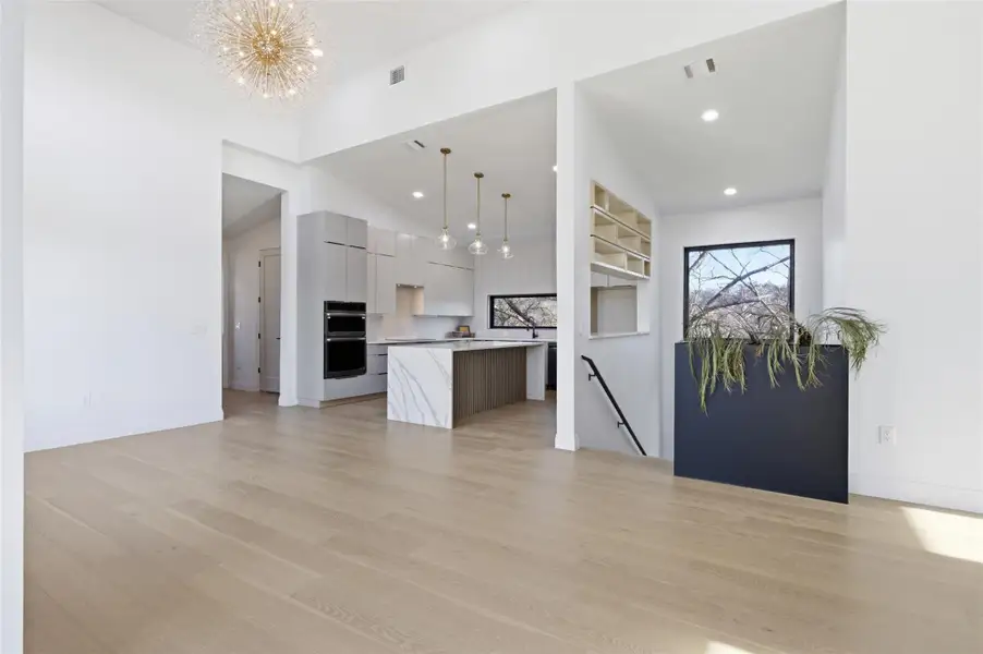 At the main level entrance.