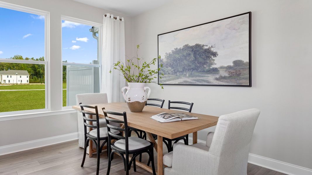 Furnished interior view inside a new home in Spring Village Townhomes, Angier (Image 5). Furnished interior view inside a new home in Spring Village Townhomes, Angier (Image 5).