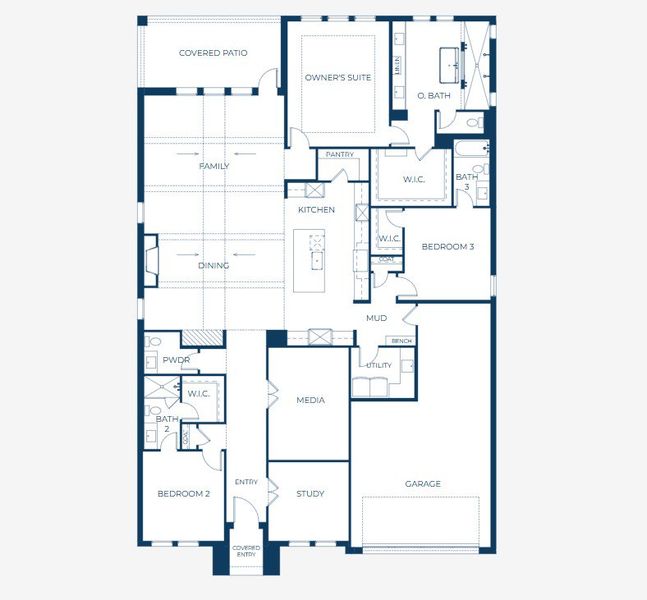 2D floor plan layout for the Bennett by Southgate Homes in The Reserve at Watters, Allen, TX (Image 3). 2D floor plan layout for the Bennett by Southgate Homes in The Reserve at Watters, Allen, TX (Image 3).