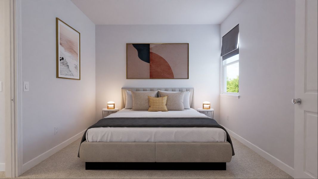 Representative furnished interior of a home built from the Dominic by New Home Co. in The Villas Collection at Novel, Austin (Image 11).