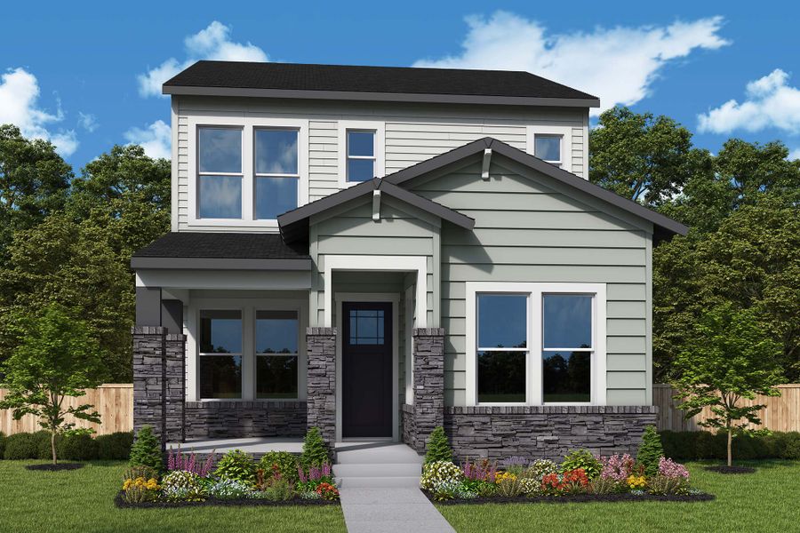 Representative exterior photo of a completed home built from the The Edward by David Weekley Homes in Baseline Parkside West – Single-Family Homes, Broomfield, CO (Image 2).