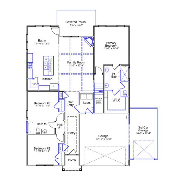 2D floor plan layout of this home in Indigo at Abbey Preserve, Wilmington, NC (Image 3). 2D floor plan layout of this home in Indigo at Abbey Preserve, Wilmington, NC (Image 3).