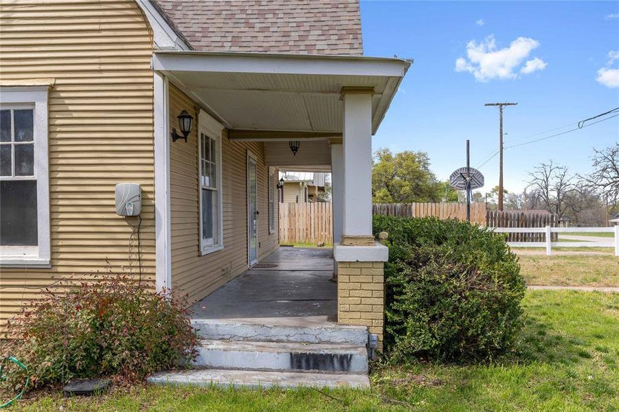 Exterior details and patio area of a home in , Brownwood (Image 24). Exterior details and patio area of a home in , Brownwood (Image 24).
