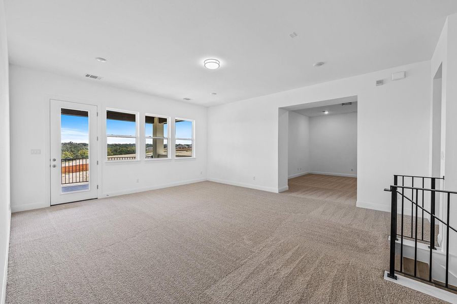 Spacious, unfurnished interior of a new home in Lariat - 80', Liberty Hill (Image 22). Spacious, unfurnished interior of a new home in Lariat - 80', Liberty Hill (Image 22).