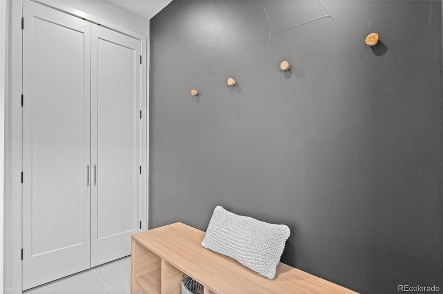 Custom mudroom with large closet