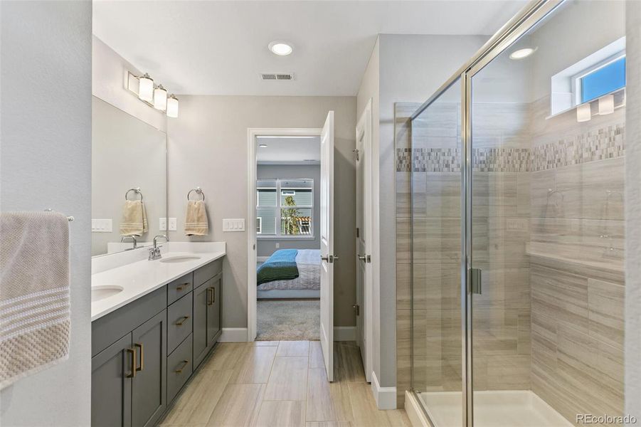 Furnished interior view inside a new home in Sunstone Village at Terrain, Castle Rock (Image 17). Furnished interior view inside a new home in Sunstone Village at Terrain, Castle Rock (Image 17).