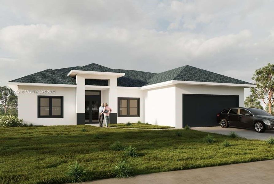 Front exterior of a new home in , Cape Coral, FL, highlighting curb appeal (Image 1). Front exterior of a new home in , Cape Coral, FL, highlighting curb appeal (Image 1).