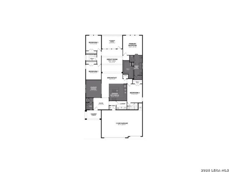 2D floor plan layout of this home in Cibolo Crossing, Universal City, TX (Image 3).