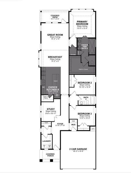 2D floor plan layout of this home in Jordan Ranch, Katy, TX (Image 2).