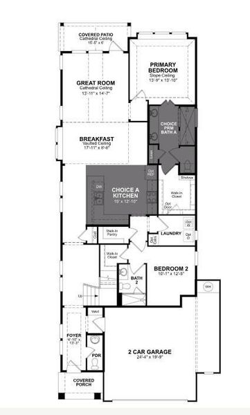 2D floor plan layout of this home in Arabella on the Prairie, Richmond, TX (Image 3).