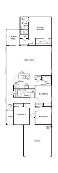 2D floor plan layout of this home in Wildflower Reserve, Tucson, AZ (Image 2).