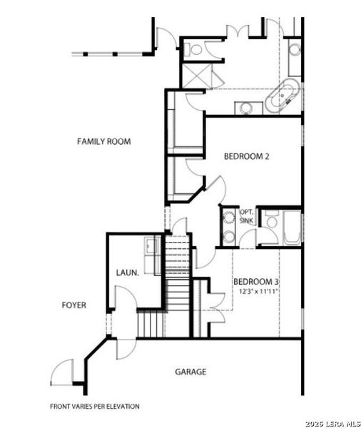 2D floor plan layout of this home in Legacy at Lake Dunlap, New Braunfels, TX (Image 4).