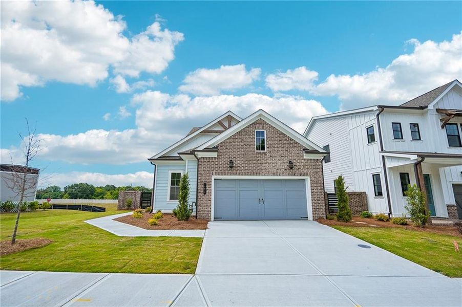 Front exterior of a new home in Aberdeen, Hoschton, GA, highlighting curb appeal (Image 20).