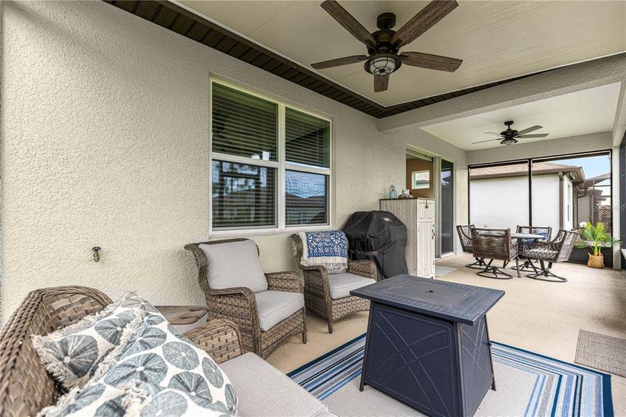 Exterior details and patio area of a home in Del Webb Stone Creek, Ocala (Image 4).