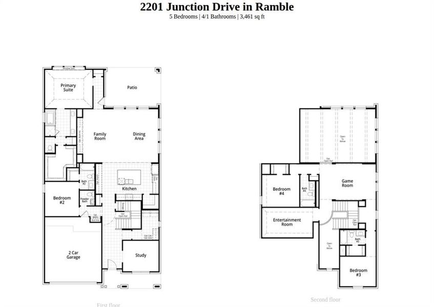 2D floor plan layout of this home in Ramble, Celina, TX (Image 2).