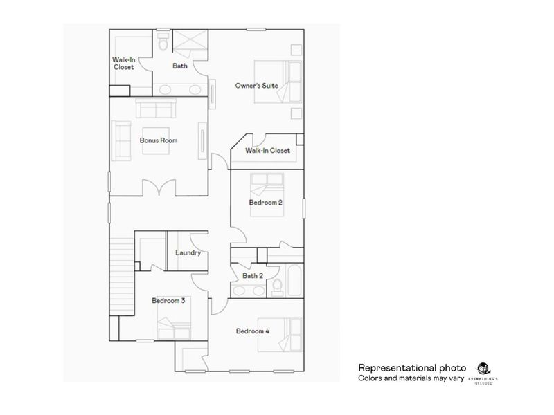 2D floor plan layout of this home in Oxford Glen, Claremont, NC (Image 3).