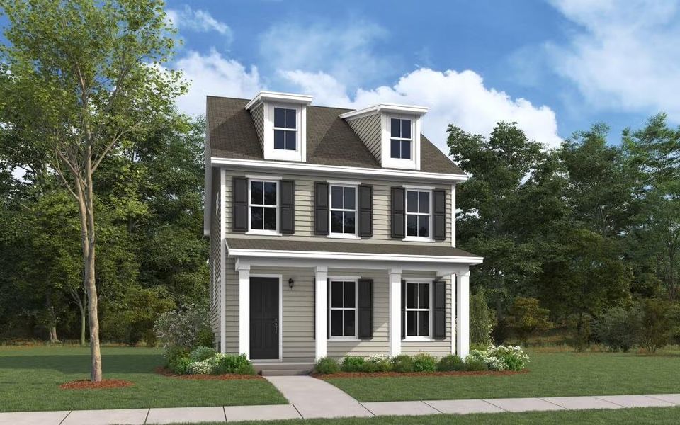 Front exterior of a new home in Sweetgrass Station, Summerville, SC, highlighting curb appeal (Image 16).