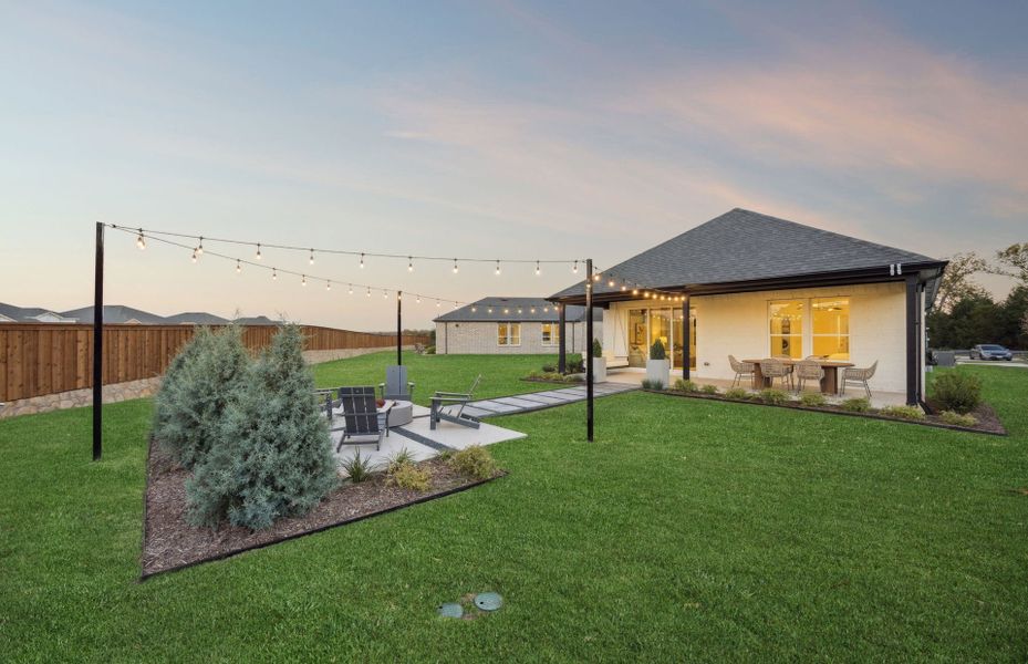 Exterior details and patio area of a home in Del Webb at Trinity Falls, McKinney (Image 19).