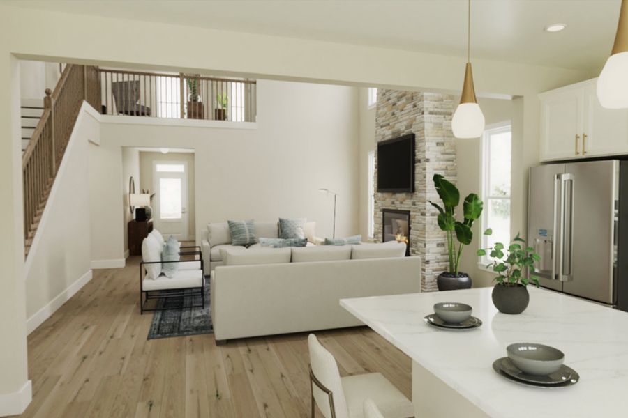 Representative furnished interior of a home built from the Olive by Fischer Homes in Easton Park, Dallas (Image 5).