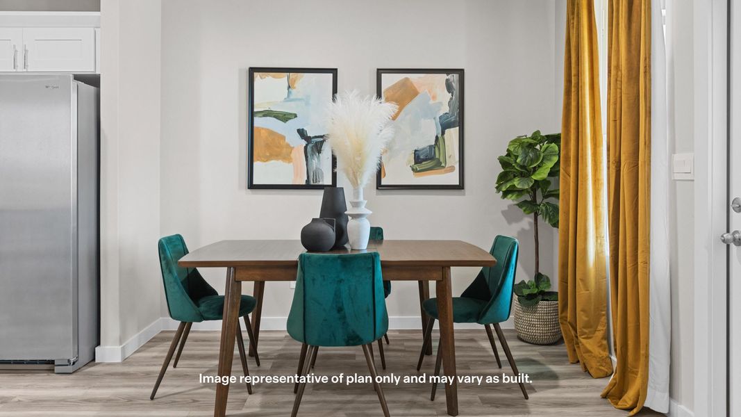 Representative furnished interior of a home built from the Cali by D.R. Horton in Mustang Ridge, Andrews (Image 7). Representative furnished interior of a home built from the Cali by D.R. Horton in Mustang Ridge, Andrews (Image 7).