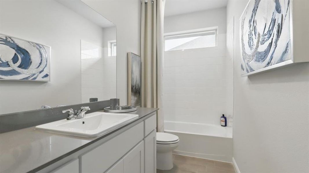 Furnished interior view inside a new home in Monarch at the Meadows, Denton (Image 28). Furnished interior view inside a new home in Monarch at the Meadows, Denton (Image 28).