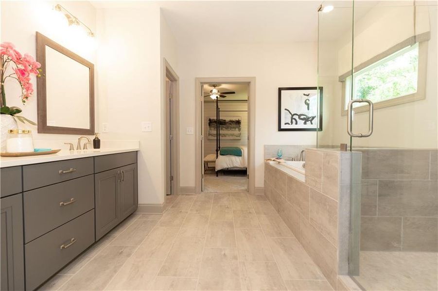 Furnished interior view inside a new home in Waterhaven Single Family, Cumming (Image 17).