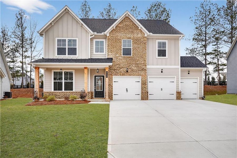 Front exterior of a new home in , Villa Rica, GA, highlighting curb appeal (Image 15).