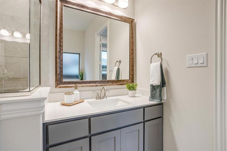 Bathroom featuring vanity