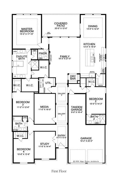 2D floor plan layout for the Astoria by Landon Homes in Fields - Brookside North, Frisco, TX (Image 3).