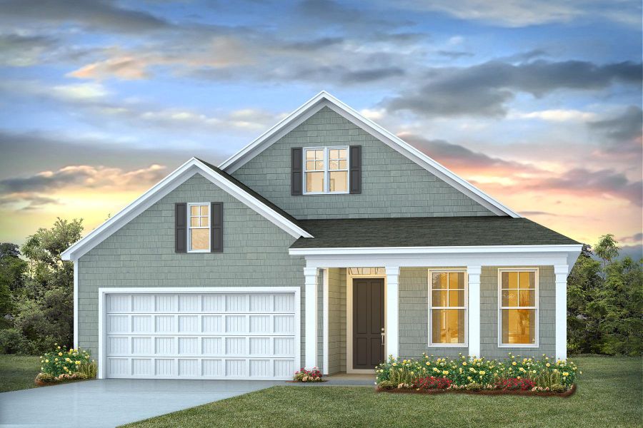 Representative exterior photo of a completed home built from the DOVER-EXPRESS by D.R. Horton in Stanbury Creek, Supply, NC (Image 17).