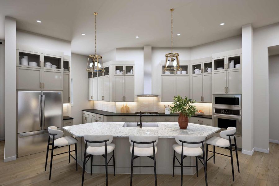 Representative furnished interior of a home built from the The Bacard by David Weekley Homes in The Woodlands Hills 70’, Willis (Image 5).