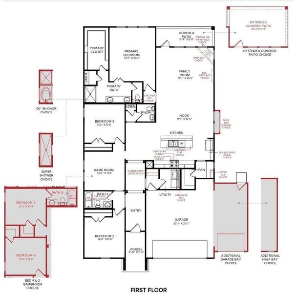 2D floor plan layout of this home in Colony at Pinehurst, Pinehurst, TX (Image 2). 2D floor plan layout of this home in Colony at Pinehurst, Pinehurst, TX (Image 2).